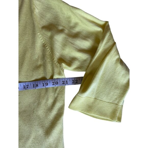 525 America Pullover Sweater Women's Size XXL Yellow 3/4 Sleeve V-Neck - Picture 8 of 10